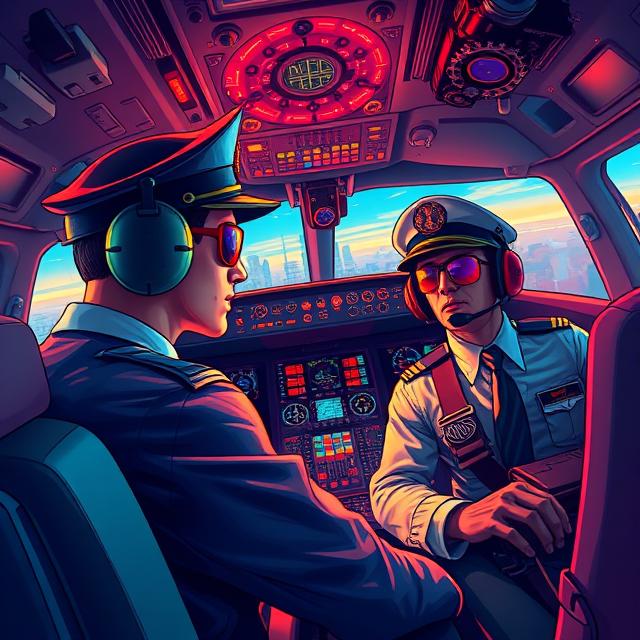 United Airlines Pilots Handling Emergency Diversion