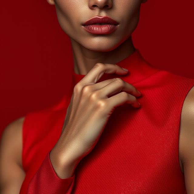 Gucci's Rosso Ancora red body-skimming dress at Milan Fashion Week 2024 showcasing Sabato De Sarno's new direction