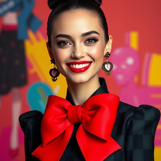 Moschino's playful oversized bow dress with surreal elements at Milan Fashion Week 2024 Adrian Appiolaza debut