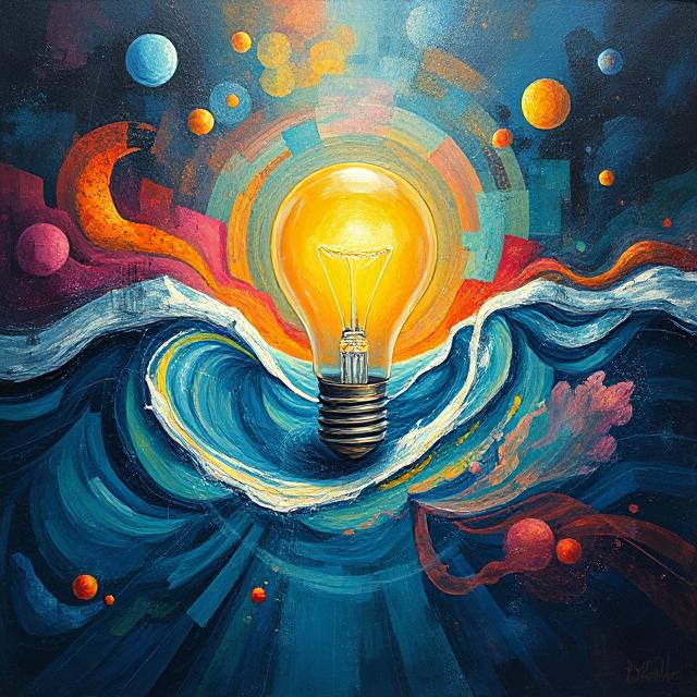 Glowing lightbulb symbolizing inspiration and the future of Hizzaboloufazic creativity.